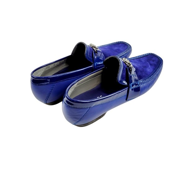 NEW Versace Blue Suede and Leather Medusa Loafers - Picture 7 of 10